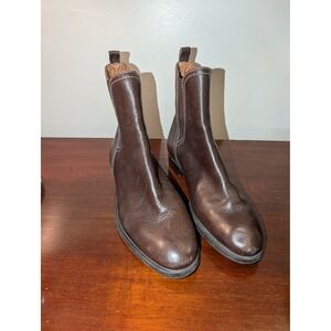 Antonio Melani Brown Pebbled Leather Chelsea Boots Womens 8M